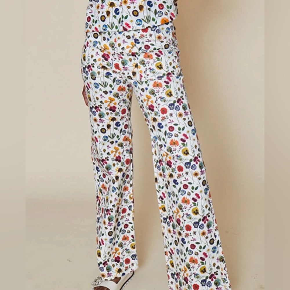 Rachel Antonoff Mike Wide Leg Pant with Flower Print Size 12